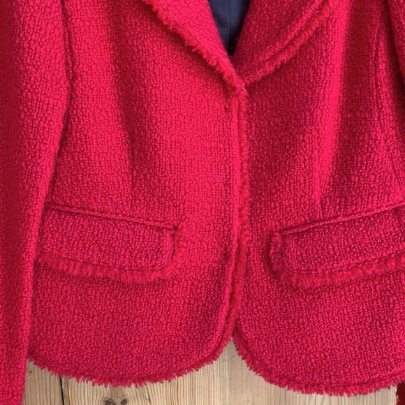 Boden Hot Pink Neon Boucle Tweed Chanel Fantasy Look Jacket Fringe Trim Chic 💕 - Picture 4 of 16